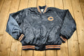 Vintage 1980s Chicago Bears NFL Satin Snap Button Bomber Jacket