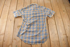 Vintage 1980s Dee Cee Rangers Pearl Snap Plaid Button Up Flannel Shirt Made In USA Size S