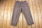 Vintage 1980's Pinstripe Plaid Wool Trousers 32 x 27