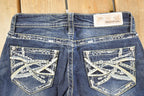 Vintage Deadstock Y2K Grace In LA Bedazzled Bootcut Low Rise Jeans Women's Size 26 x 32