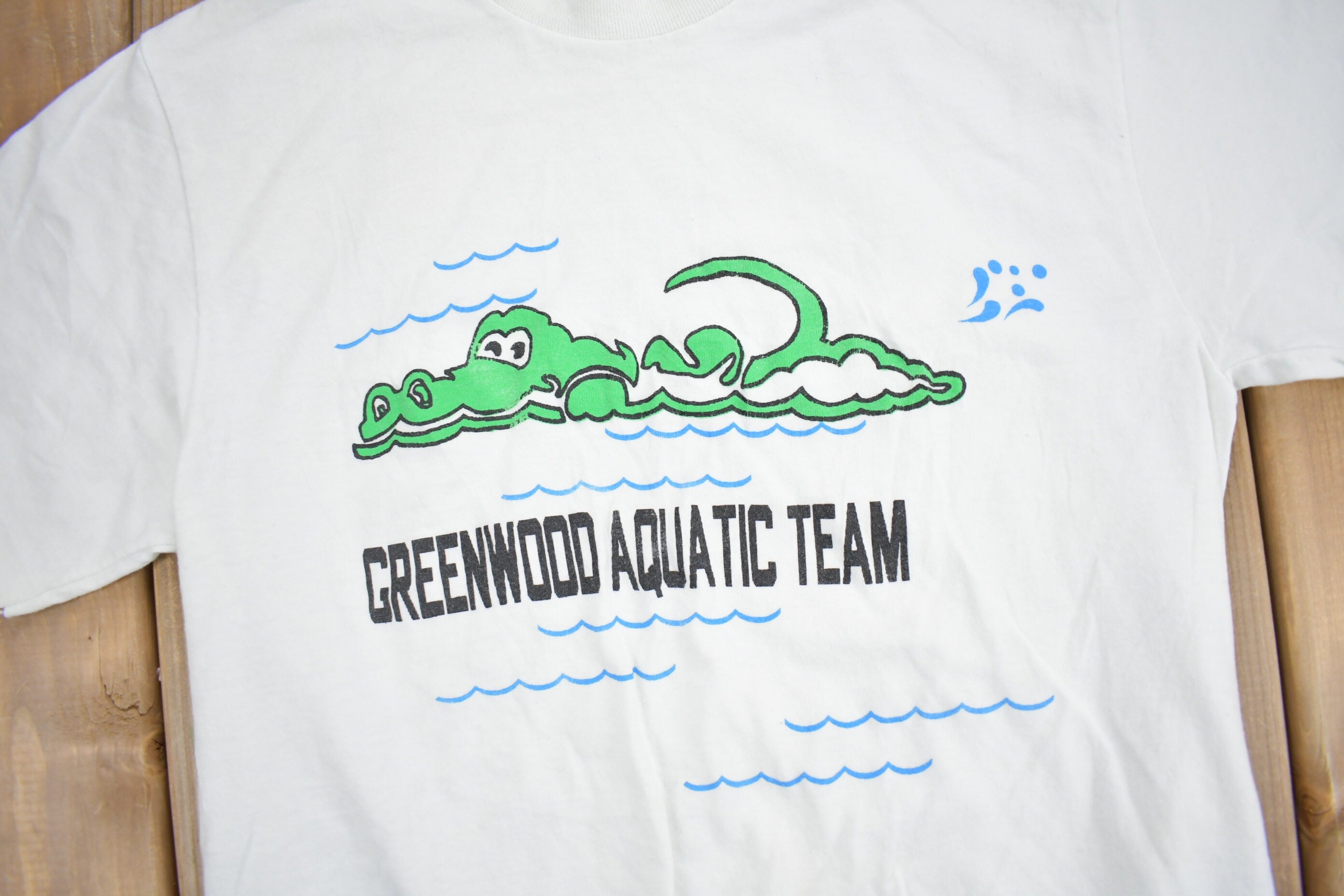 Vintage 1990s Greenwood Aquatic Team Graphic T Shirt