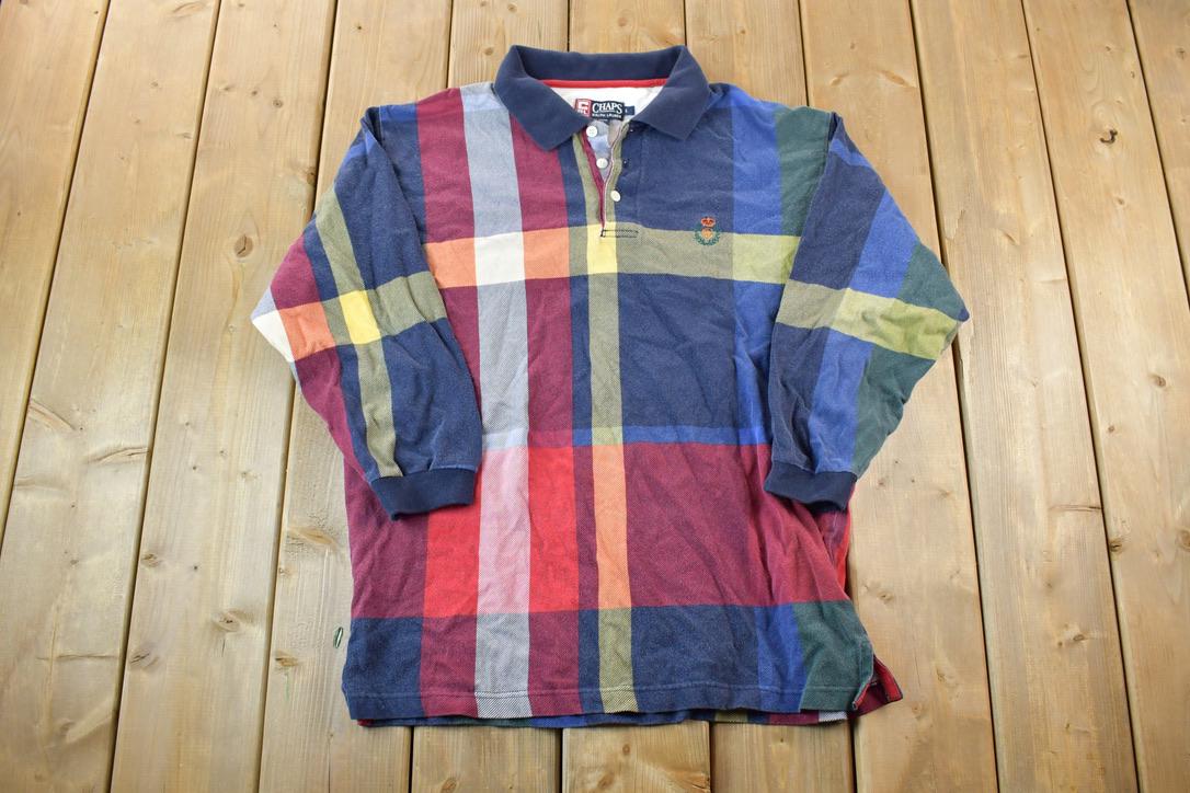 Vintage 1990s Chaps Ralph Lauren Plaid Button Up Shirt / 1990s Button Up / Vintage Flannel / Basic Button Up