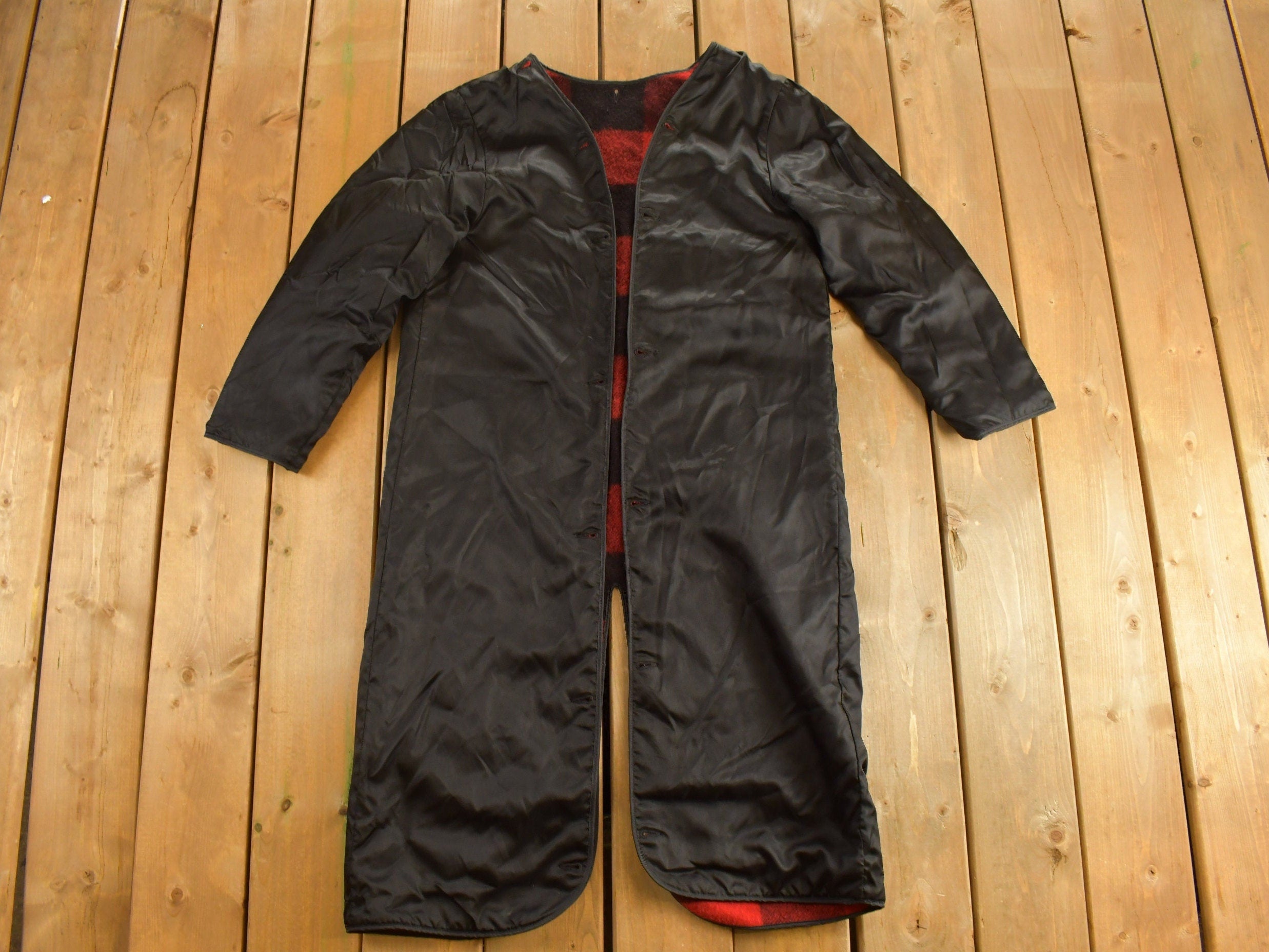 Vintage 1980s Ford Beckman Plaid Trench Coat