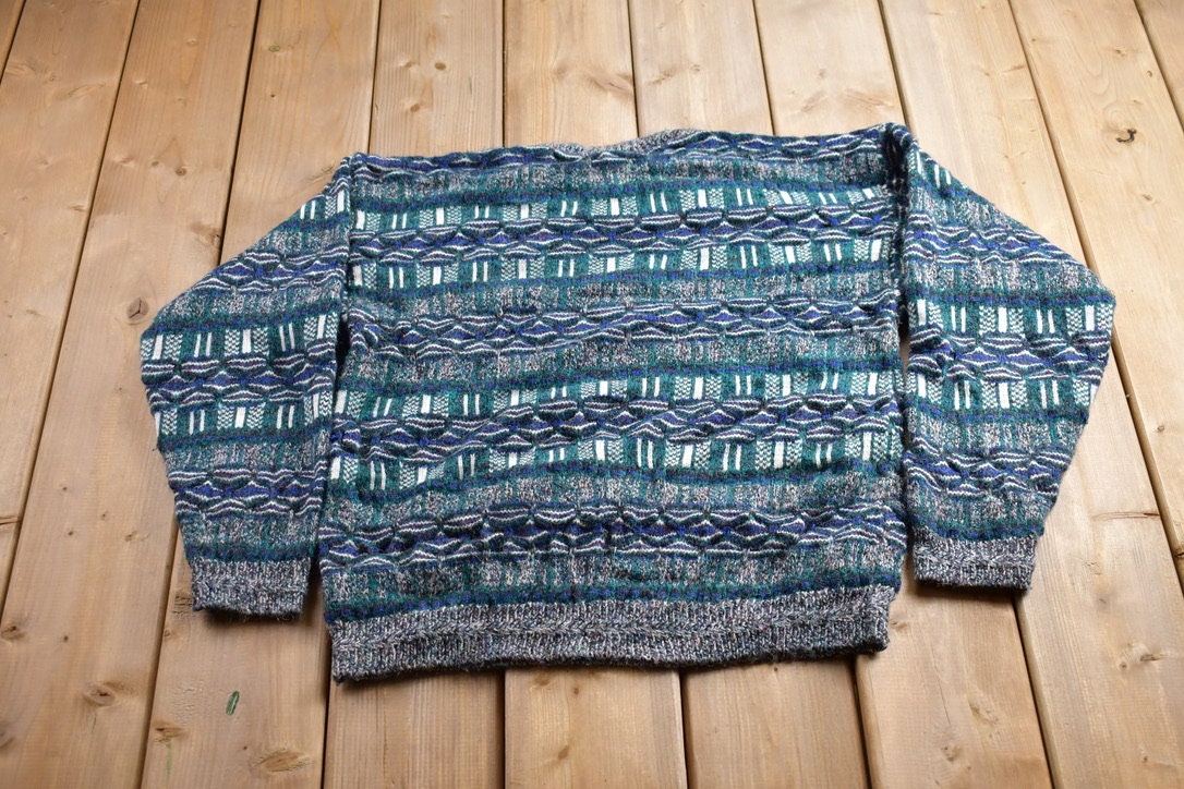 Vintage 1990s Concrete Acrylic Knitted Crewneck Sweater
