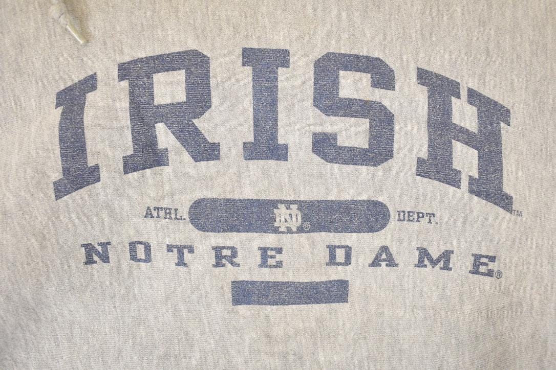 Vintage 1990s Thrashed Jansport Notre Dame Irish University Crossgrain Hoodie Sweater Men's M  Vintage Collegiate  90's State Sportswear