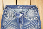 Vintage Deadstock Y2K Grace LA Bedazzled Low Rise Jeans Women's Size 27 x 29