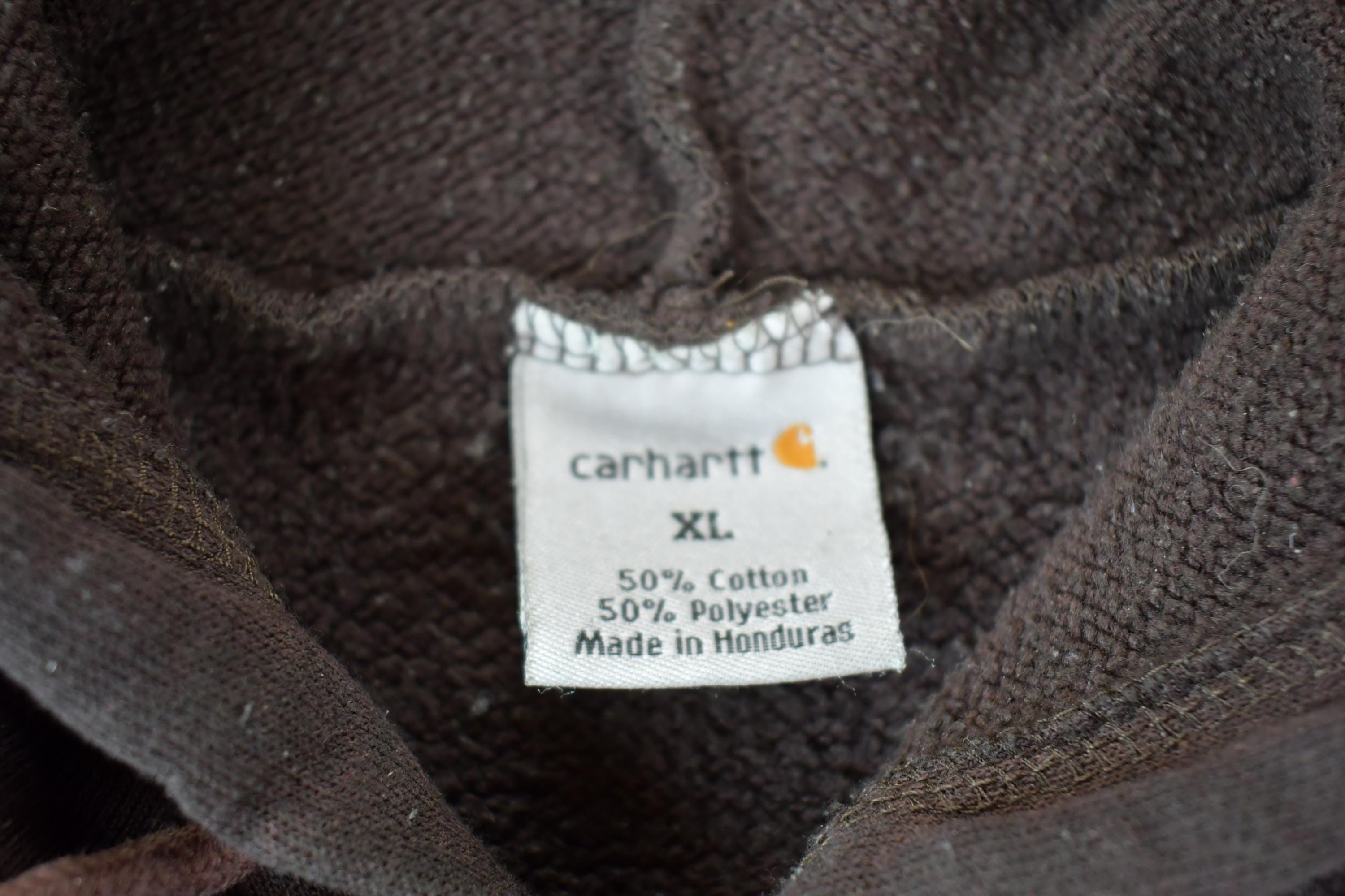 Y2K Vintage Distressed Brown Carhartt Hoodie Sweatshirt