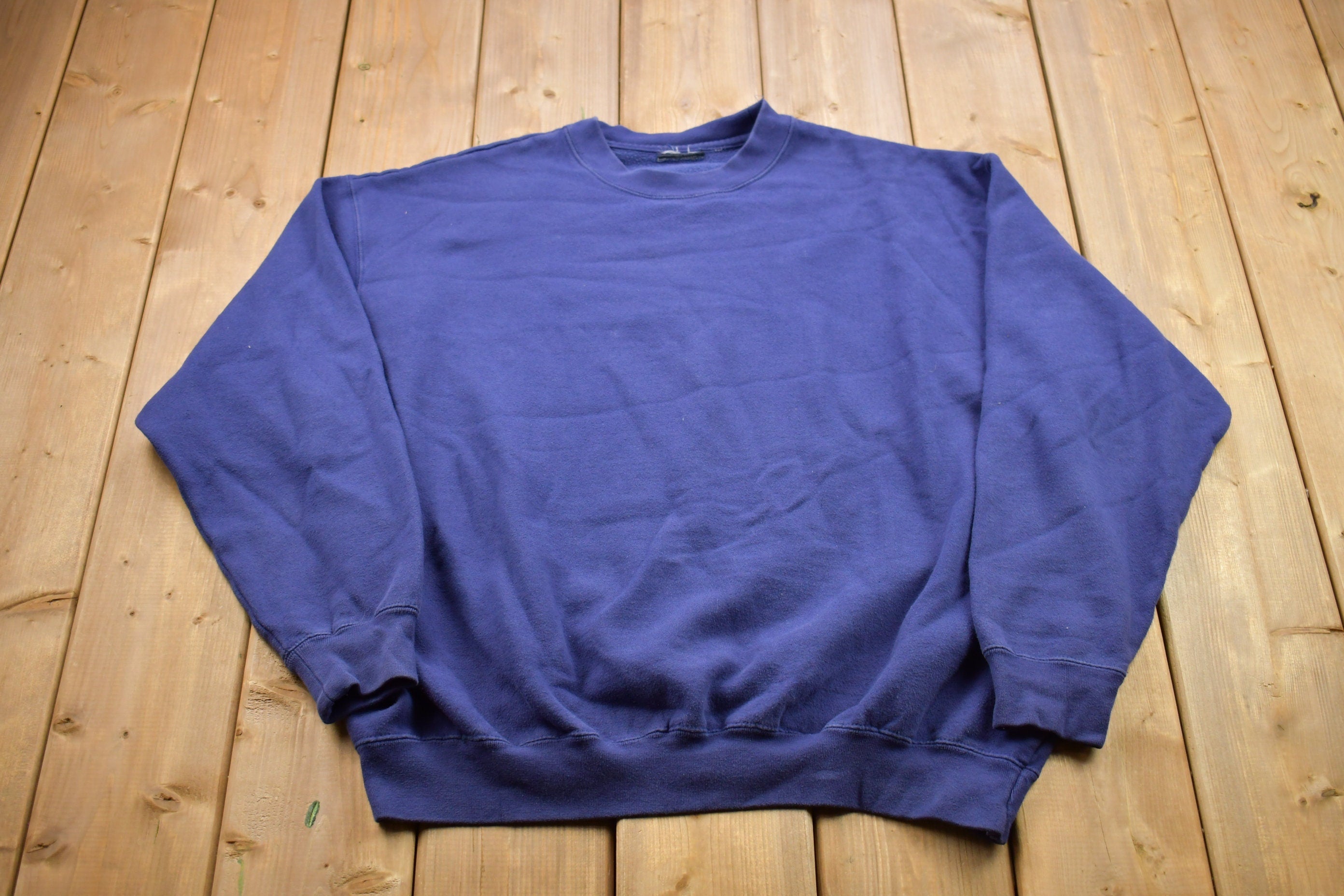 Vintage 1990s Blank Blue Crewneck Sweatshirt