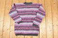 Vintage 1990s Northern Isles Knit Abstract Striped Crewneck Sweater Women's L