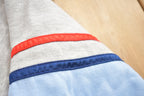 Vintage 1990s Blank Striped Embroidered Crewneck Sweatshirt Made In USA