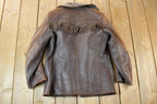 Vintage 1940s Bee Jay Leather Fringe Buckskin Riding Jacket Made In USA