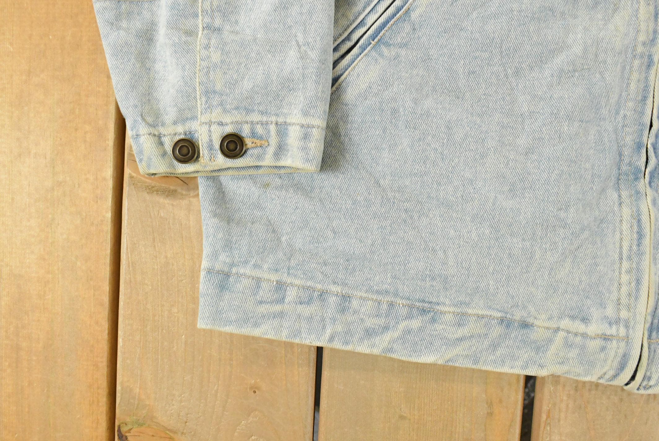 Vintage 1990s G.H. Bass Denim Full Zip Jacket Men's Large