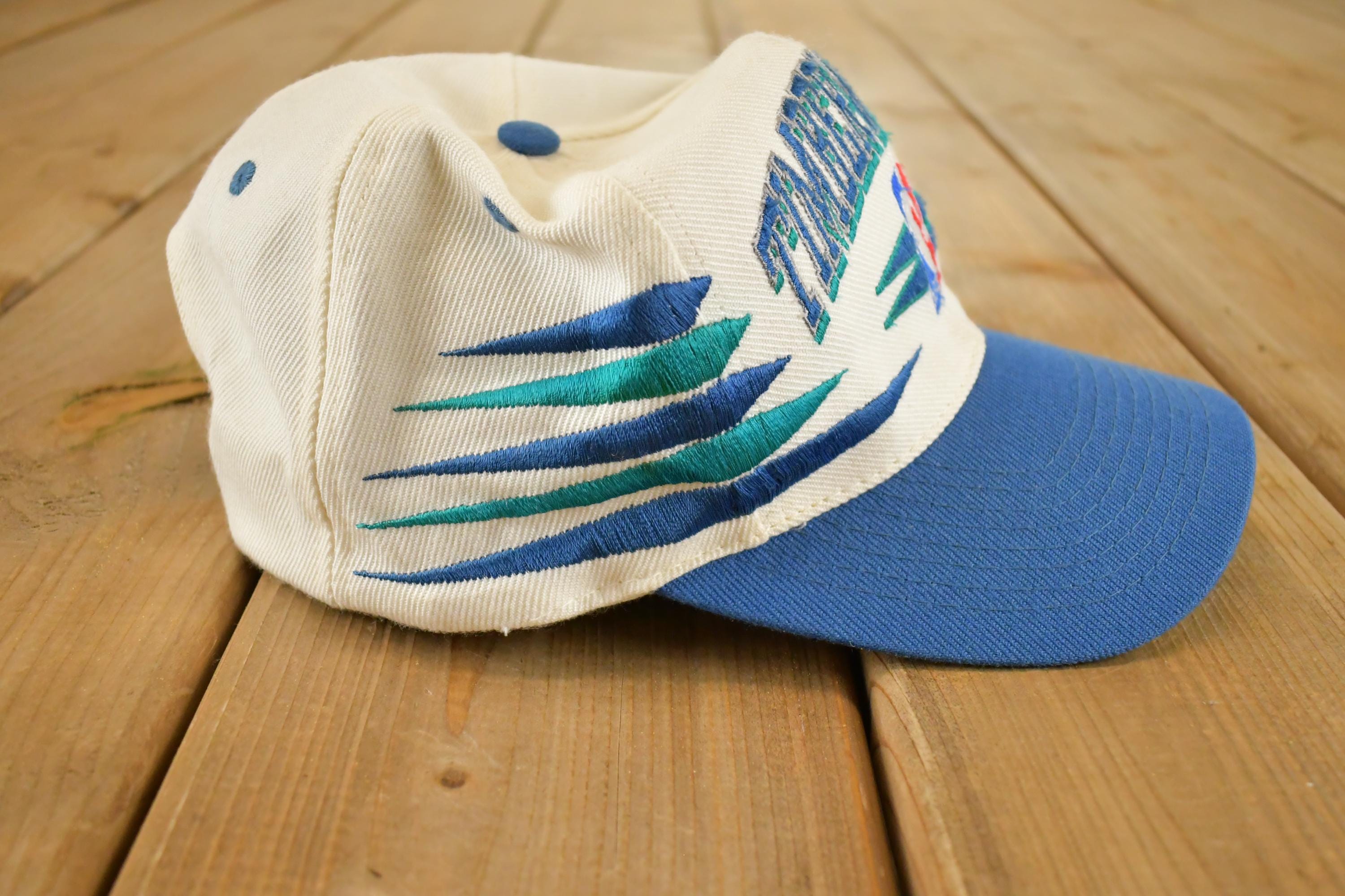 Vintage 1990s Minnesota Timberwolves NBA Diamond Cut Snapback Hat / 90's Logo Athletic Embroidered Basketball Shark Tooth Cap