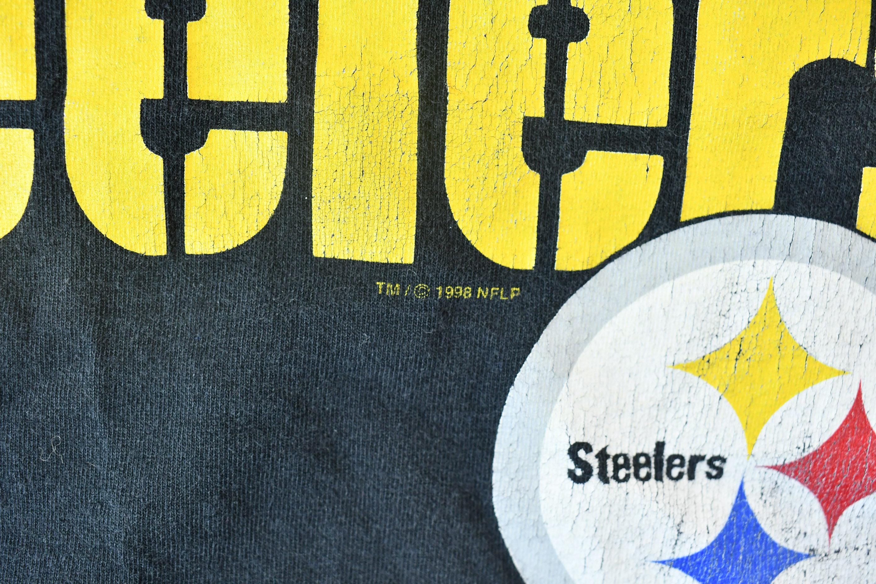 Vintage 1998 Pittsburgh Steelers NFL Football Long Sleeve Graphic Logo T-Shirt