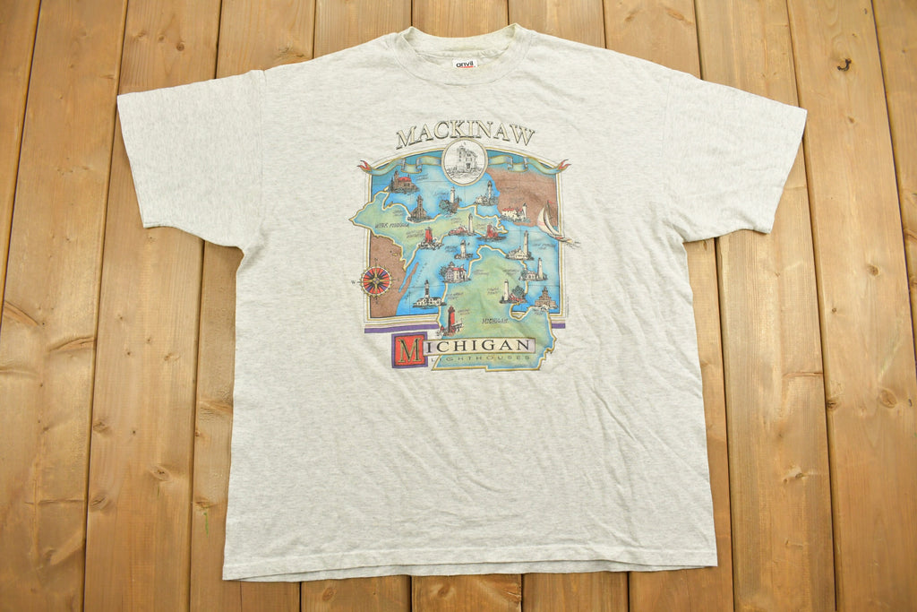 Vintage 1990s Mackinaw Lighthouse Souvenir T Shirt
