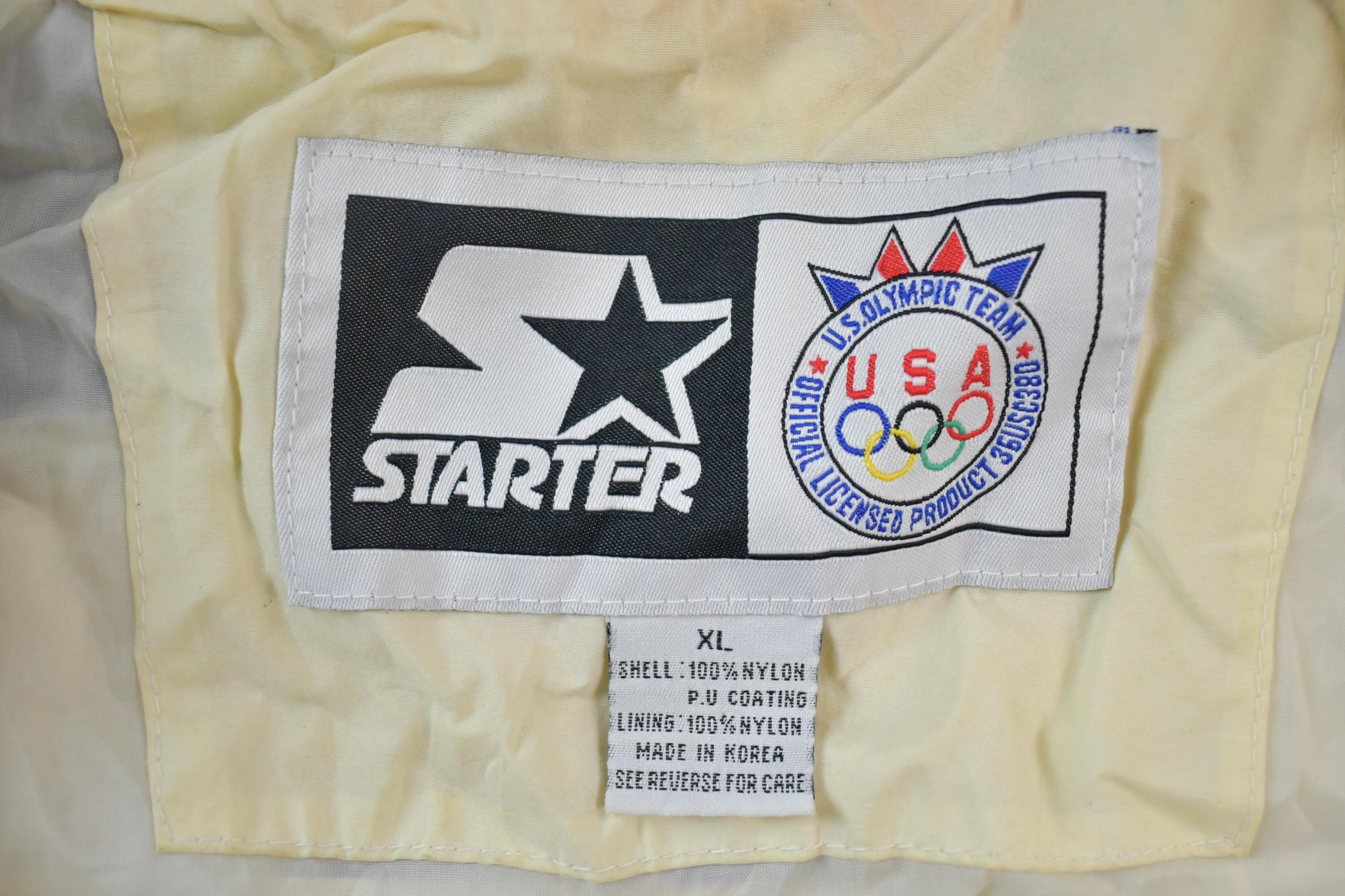 Vintage 1990s Starter USA Olympic Volleyball American Flag Windbreaker Jacket