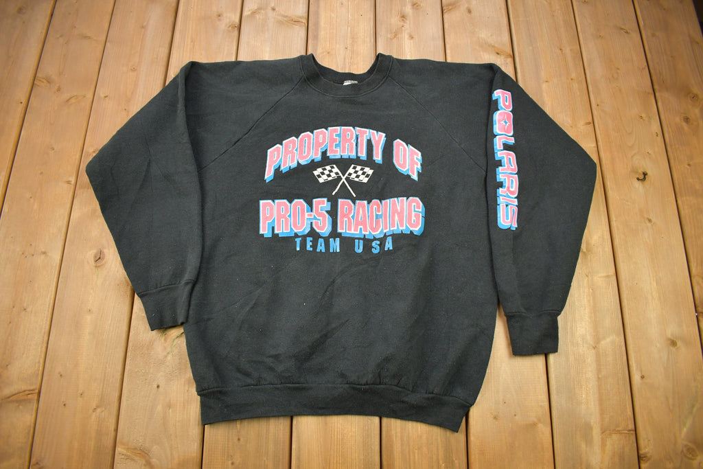 Vintage 1980s Property Of Pro-5 Racing Team USA Raglan Crewneck Sweatshirt