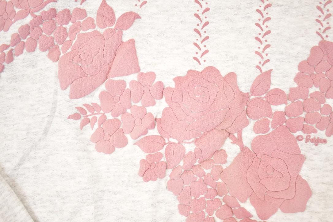 Vintage 1990s Floral Puffy Print Crewneck Sweatshirt Men's L