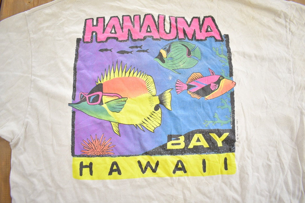Vintage 1990s Hanauma Hawaii Souvenir Travel T Shirt Made In USA