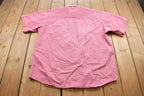 Vintage 1990s Eddie Bauer Pink Button Up T Shirt  1990s Button Up  Vintage Flannel  Basic Button Up