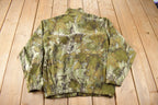 Vintage 1990s Destination Tree Camo Zip Up Fleece Sweater Size M