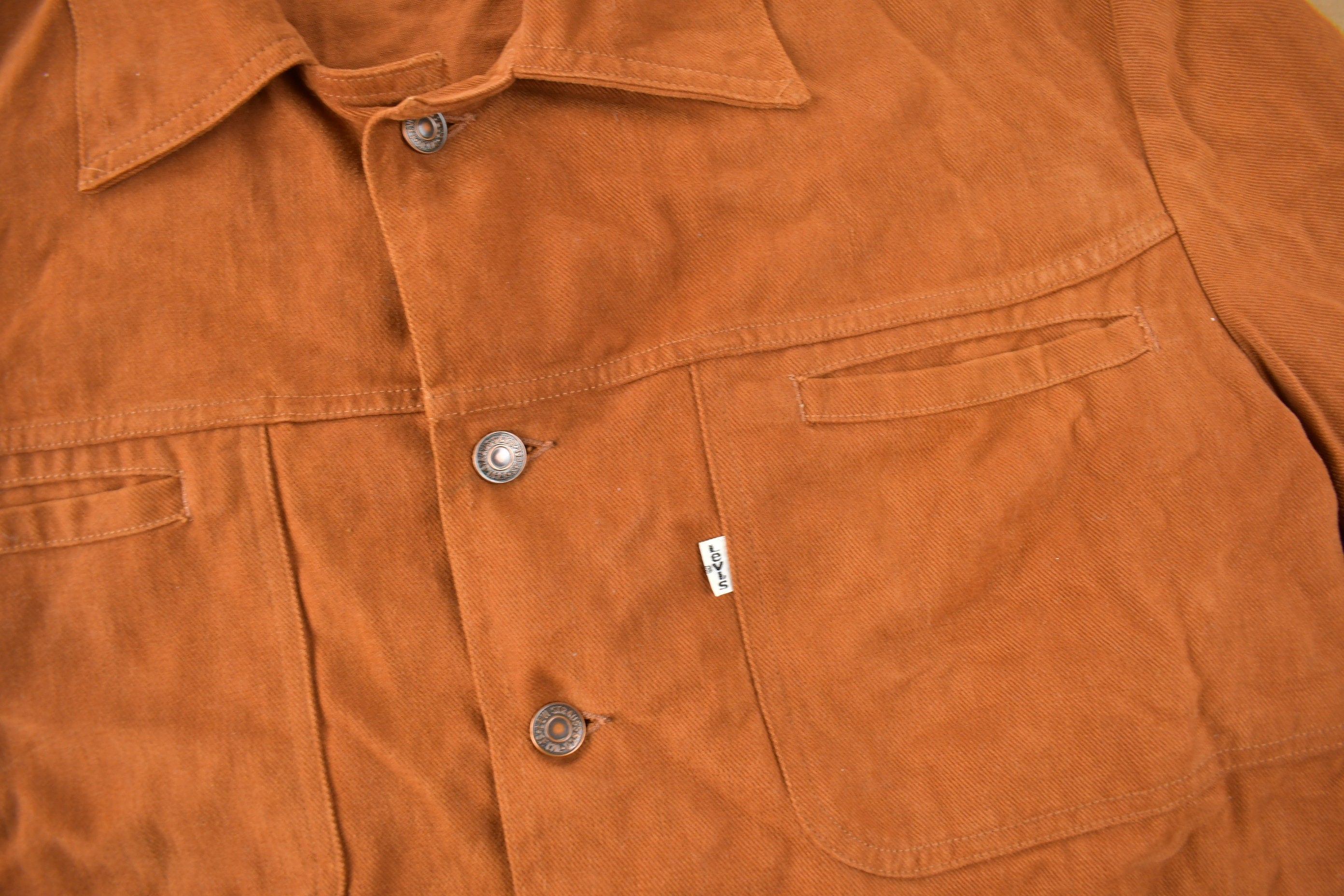 Vintage 1970s Levi's Burnt Orange Button Up Light Jacket