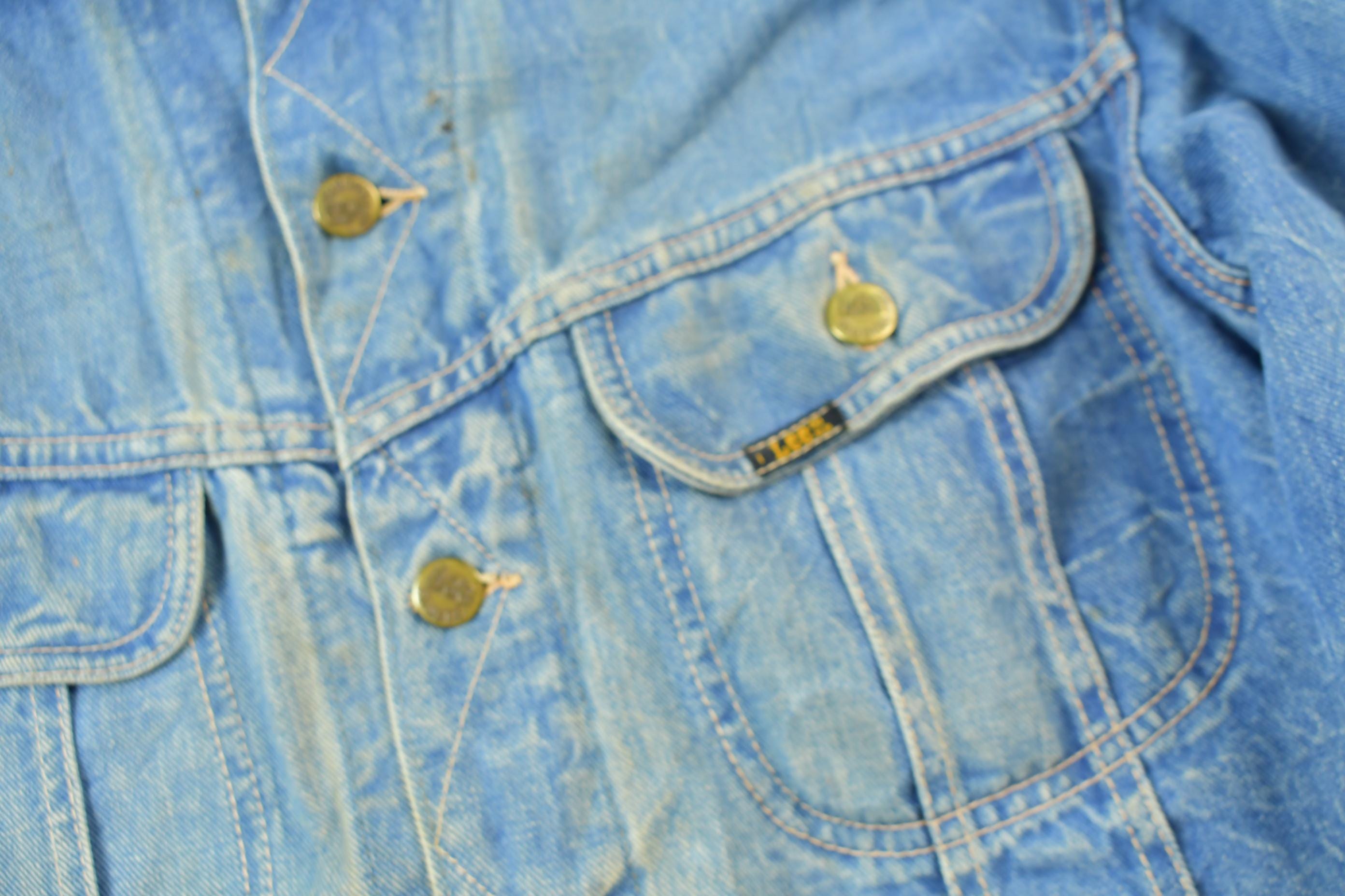 Vintage 1980s Lee Light Wash Jean Jacket Size S