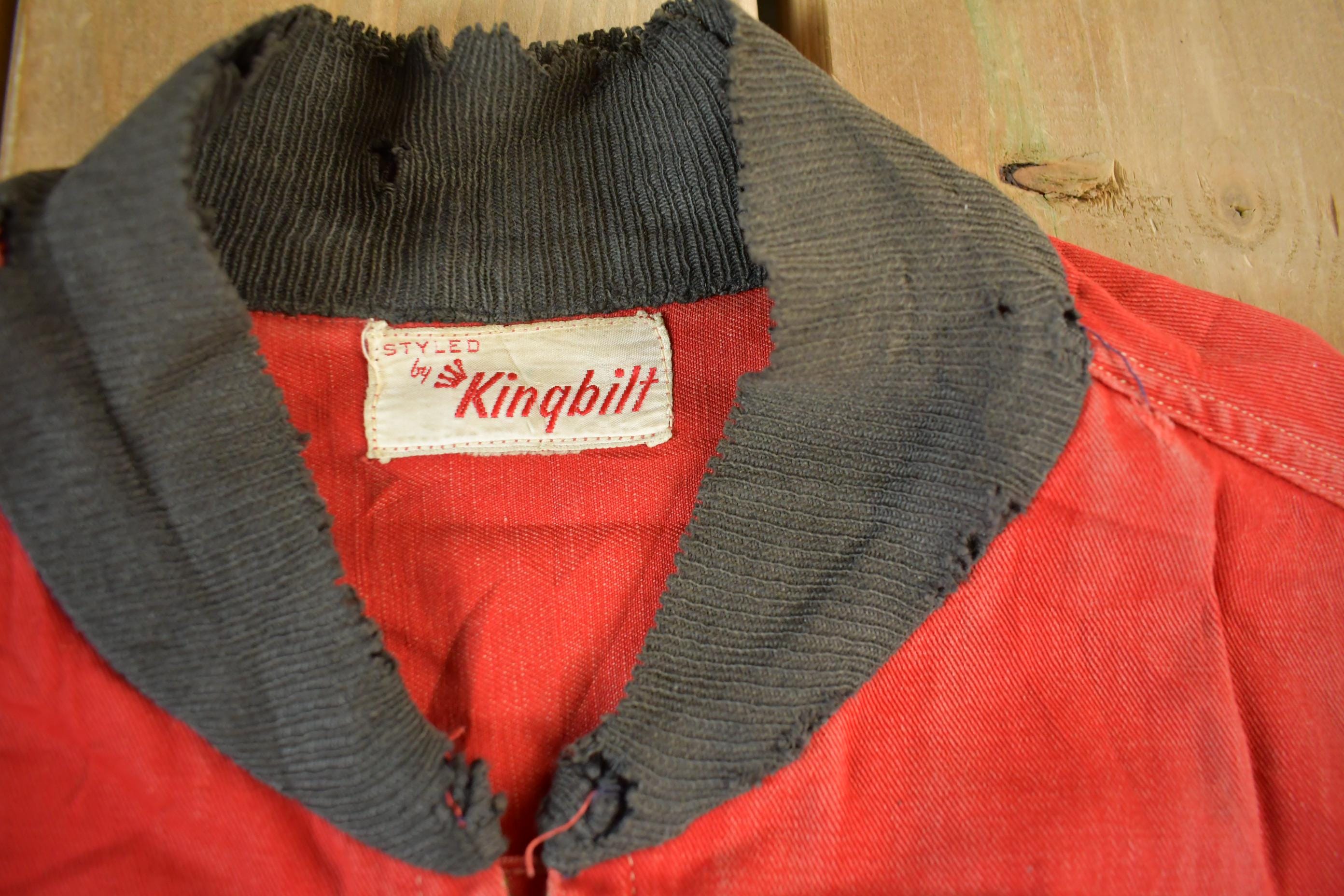 Vintage 1960s Kingbilt Distressed Sun Faded Bomber Zip Up Jacket Adult Small