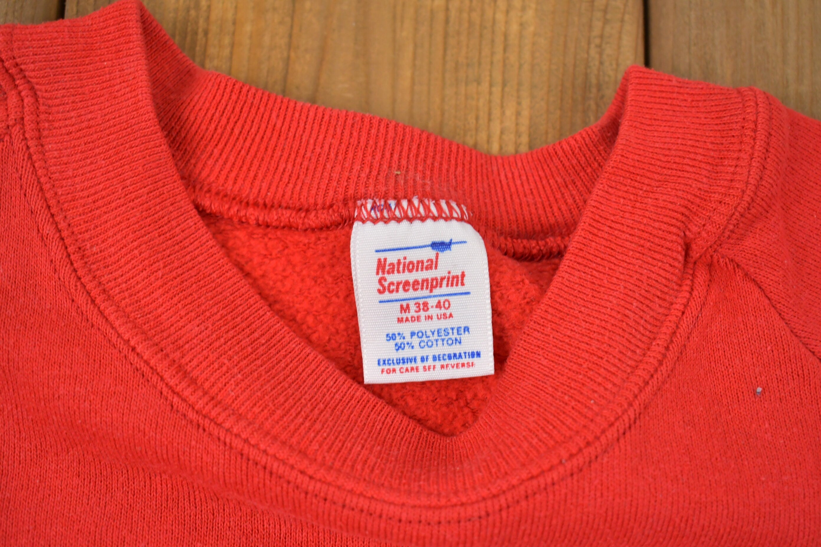 Vintage 1986 Plaid Teddy Bear Crewneck Sweatshirt
