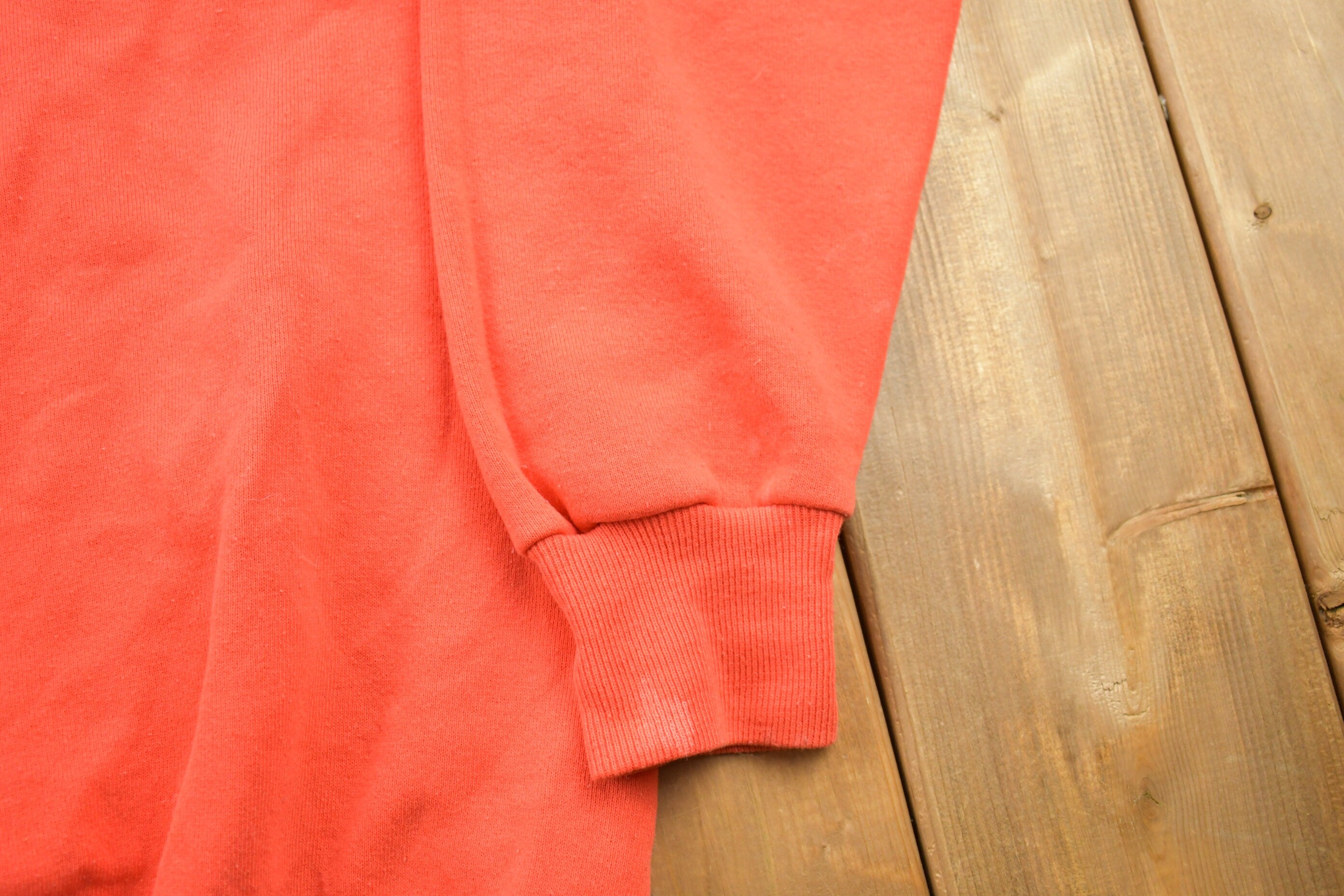 Vintage 1990s Blank Orange Heavyweight Lee Crewneck Sweatshirt