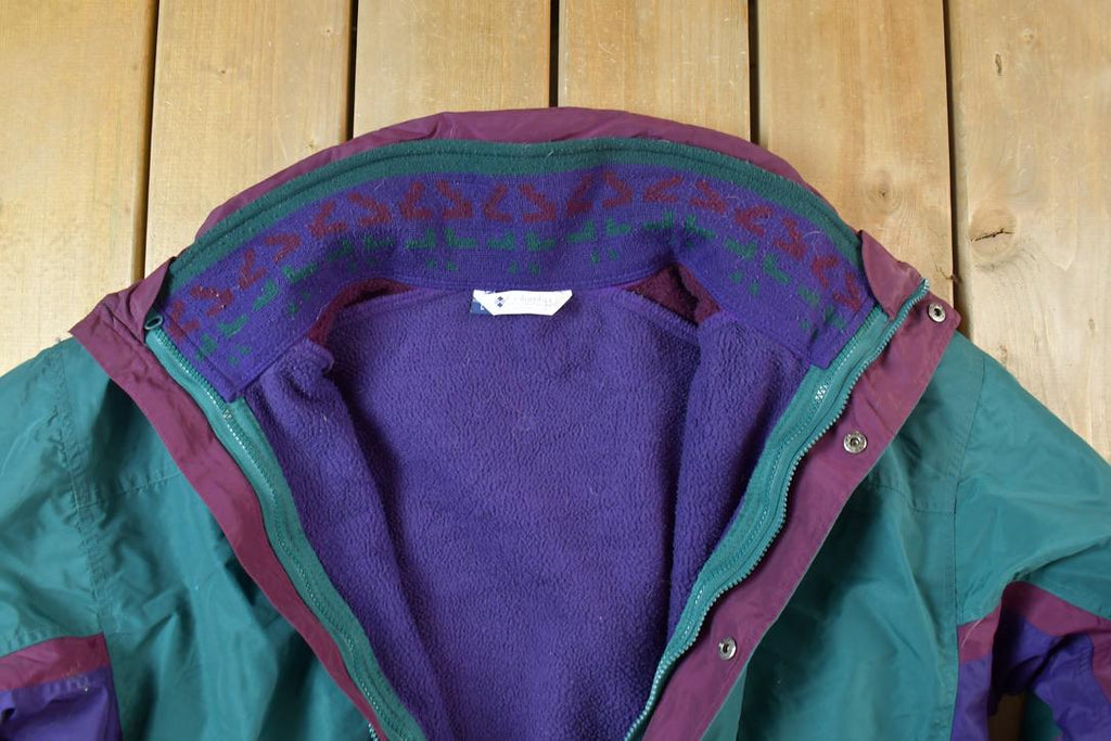 Vintage 1990s Columbia Bugaboo Aztec Collar Lined Ski Jacket