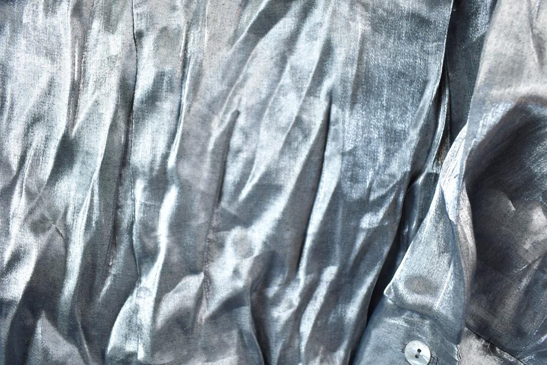 Vintage 90s Metallic Button-Up Shirt - Women's Size S