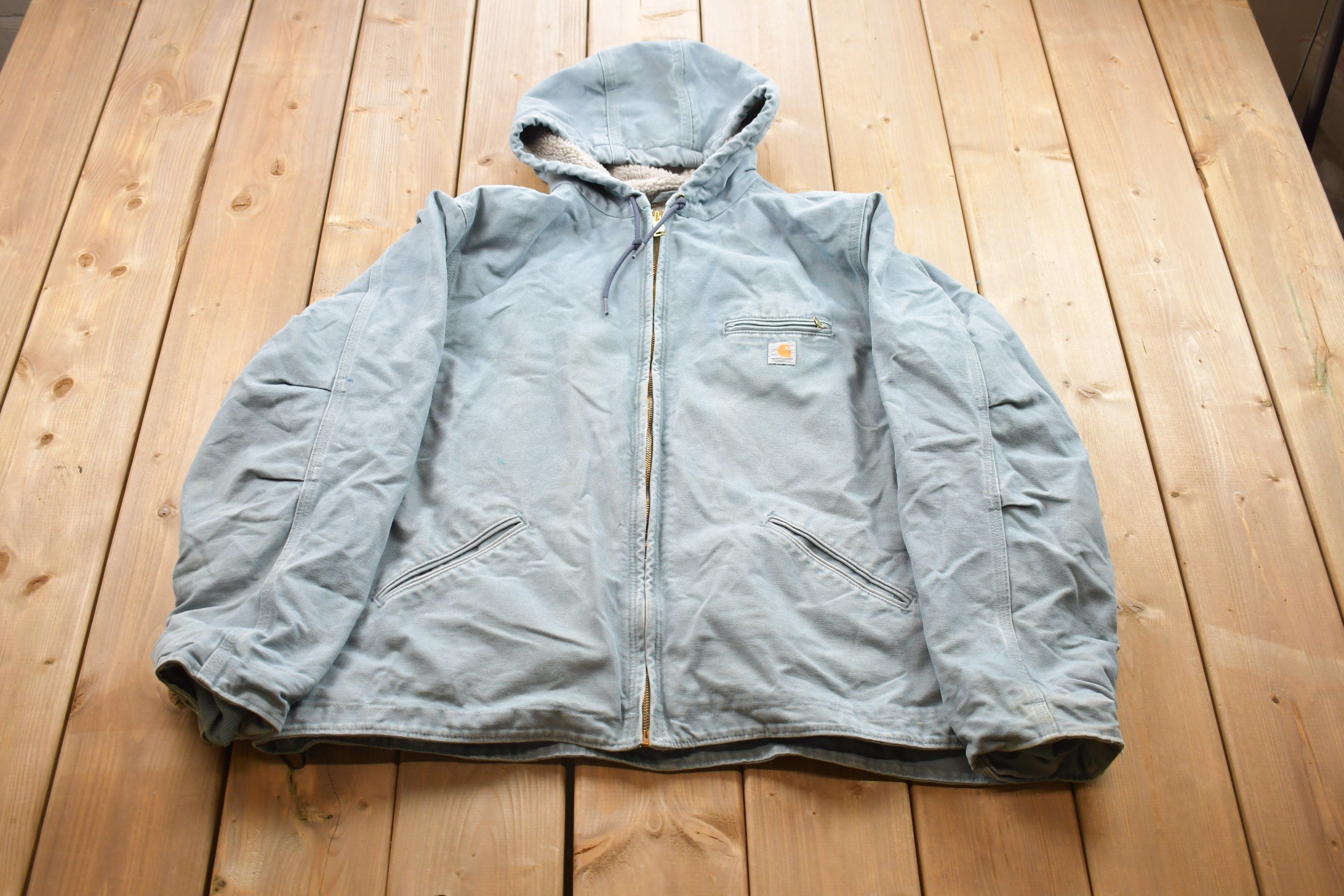 Vintage 1990s Carhartt Women's Sherpa Lined Sandstone Sierra Jacket Workwear
