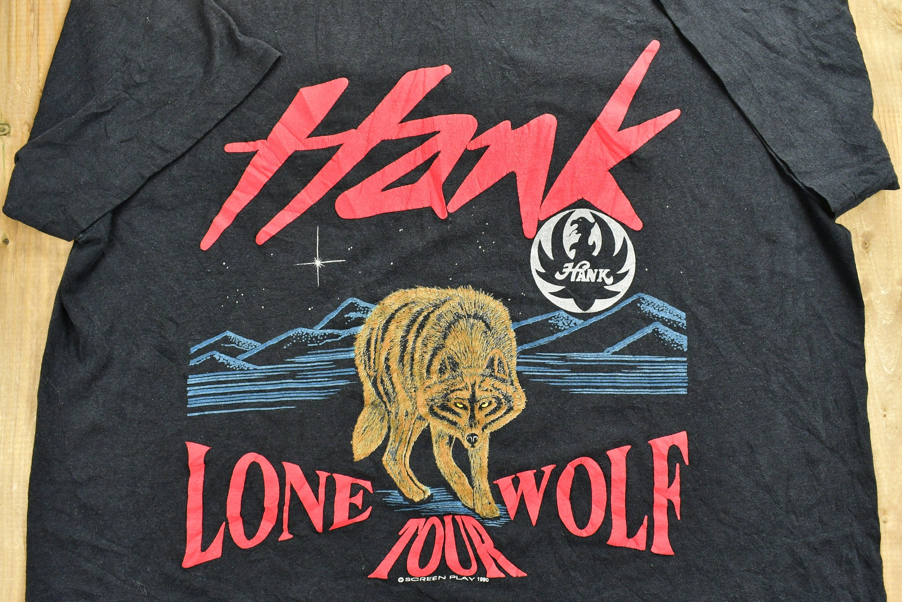 Vintage 1990 Hank Williams Lone Wolf Tour Band T-shirt
