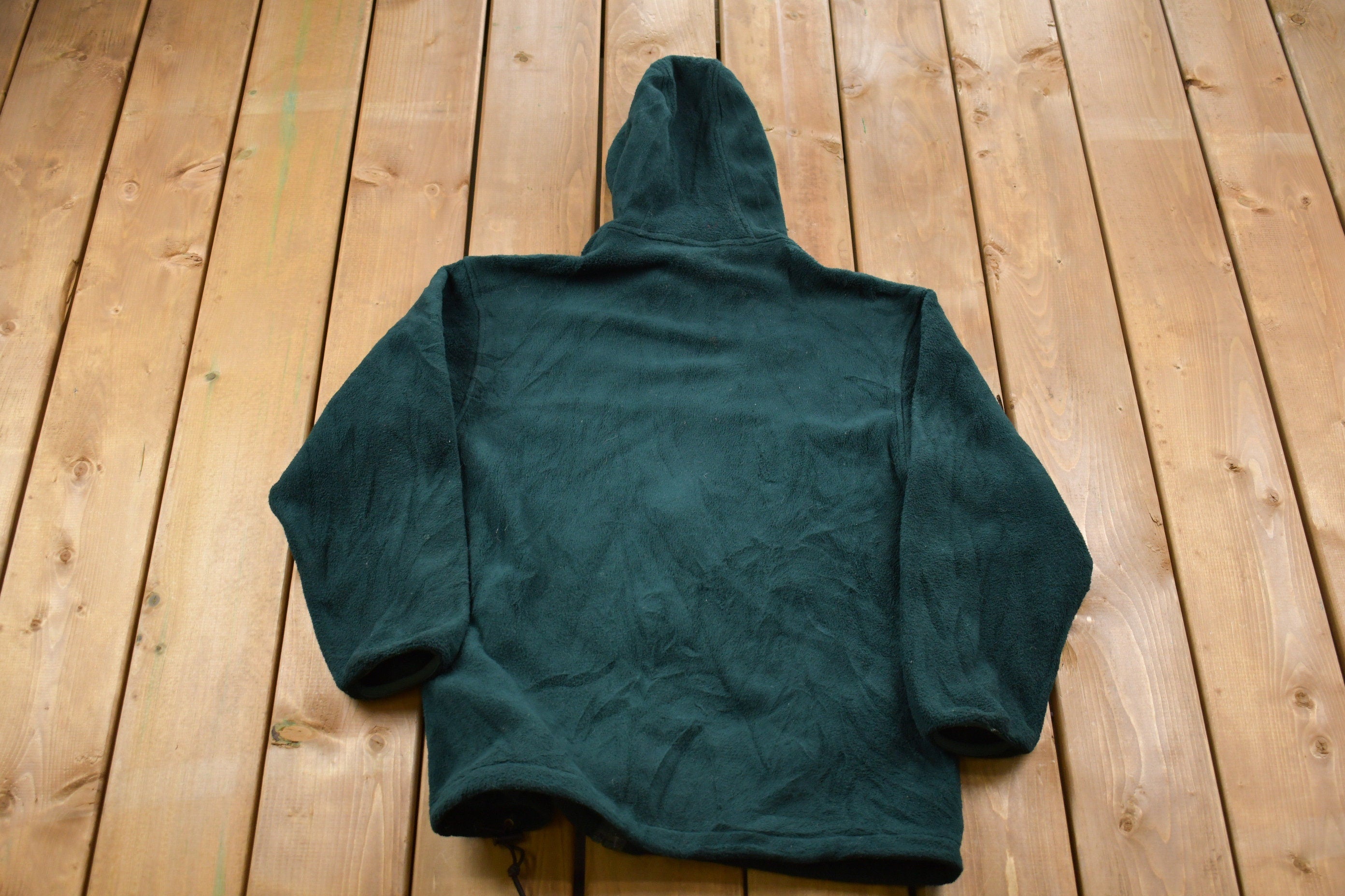 Vintage 1980s LL Bean Full Zip Hooded Fleece Sweater