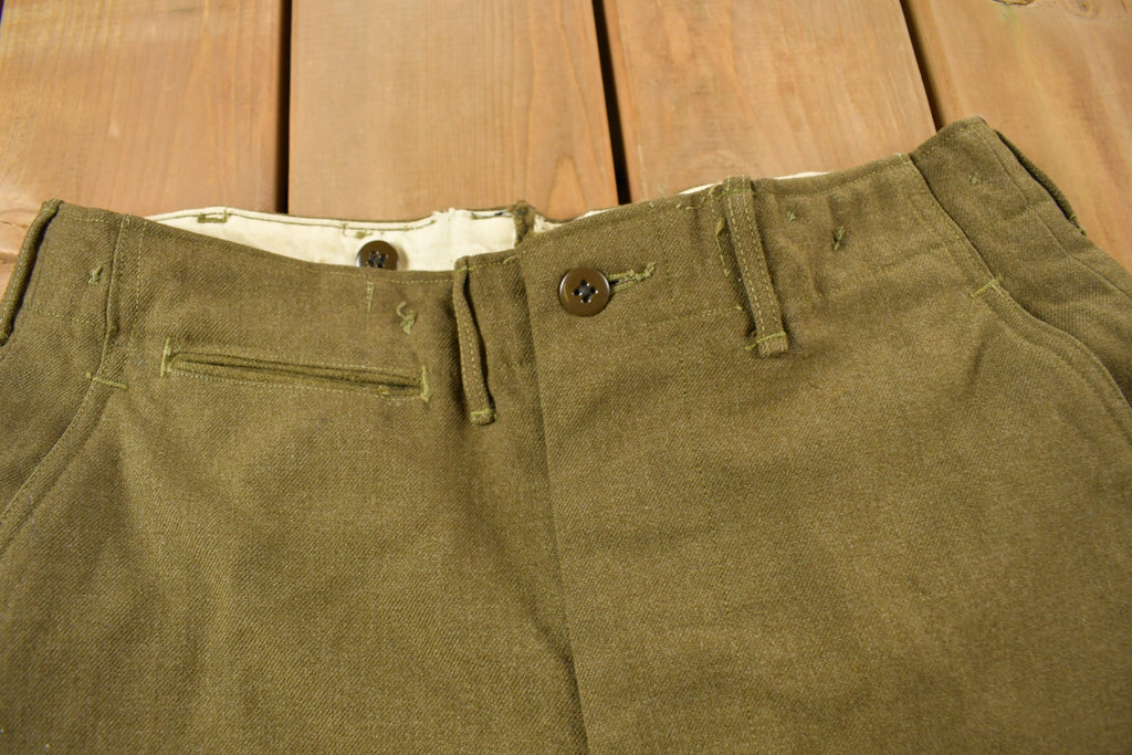 Vintage 1980s Military Green Army Pants Size 32 x 27