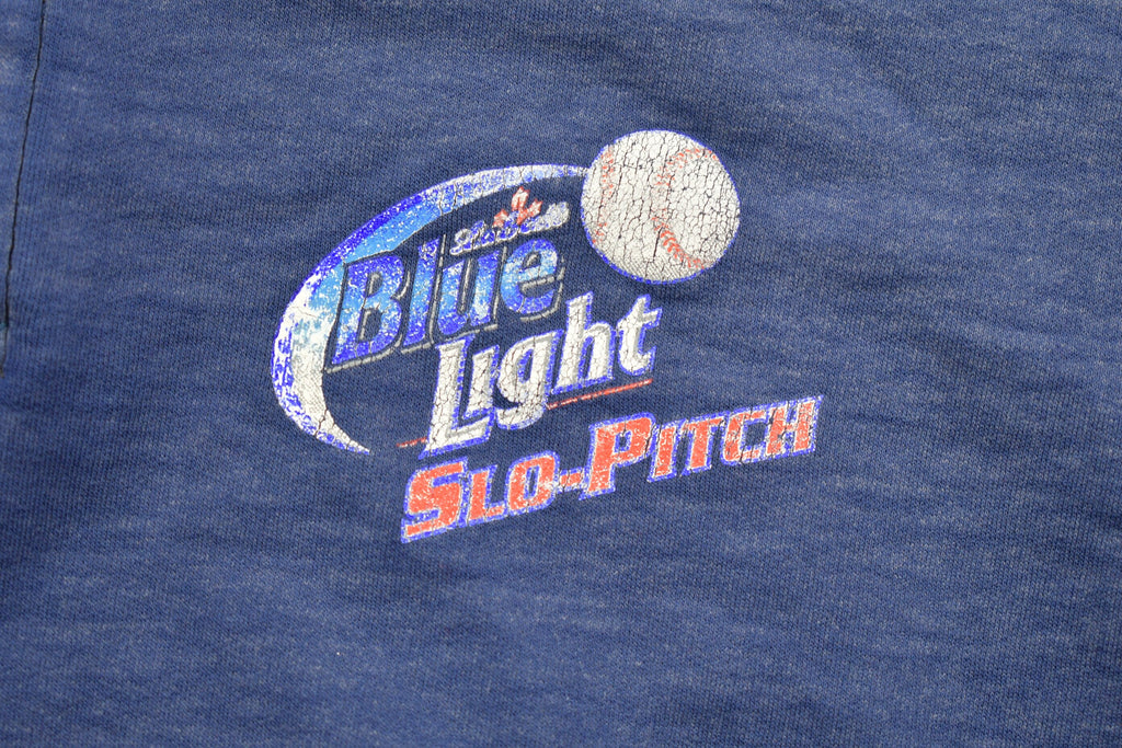 Vintage 1990s Blue Light Collared Crewneck Sweatshirt