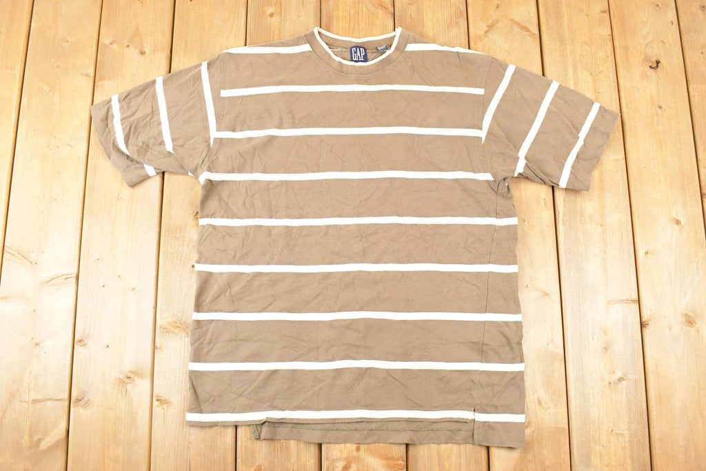 Vintage 1990s Gap Striped Preppy Souvenir T-Shirt Men's L