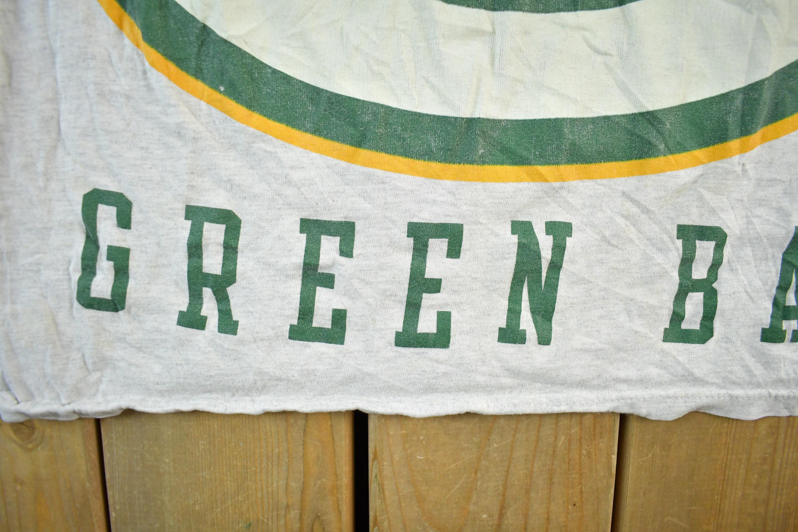 Vintage 1990s Distressed Green Bay Packers NFL Graphic T Shirt Men's XL