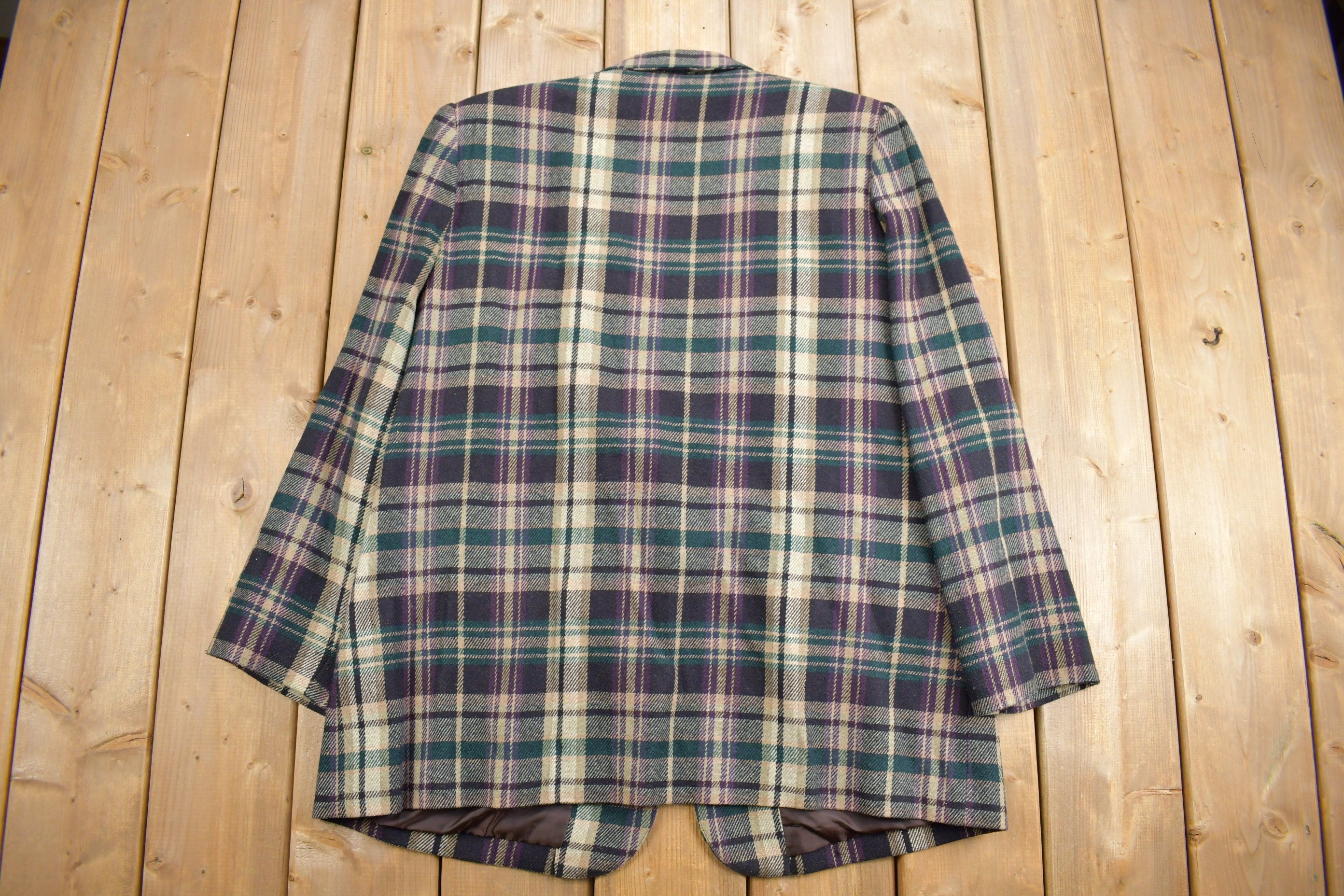 Vintage 1990s Sag Harbor Woman Plaid Blazer Jacket
