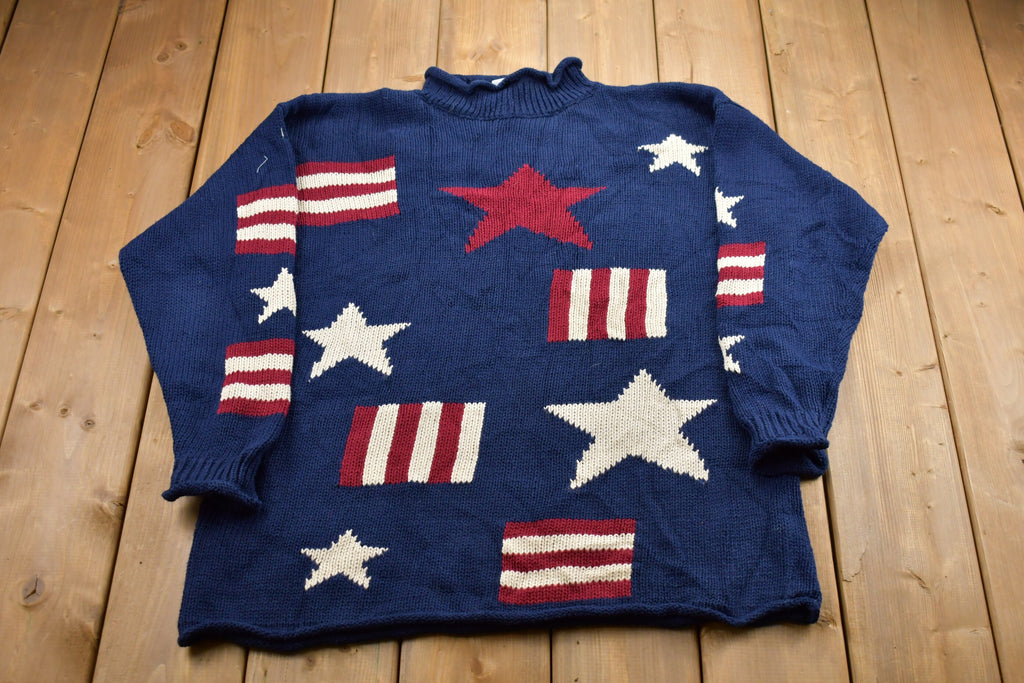 Vintage 1980s Country Seat American Graphic Knitted Sweater