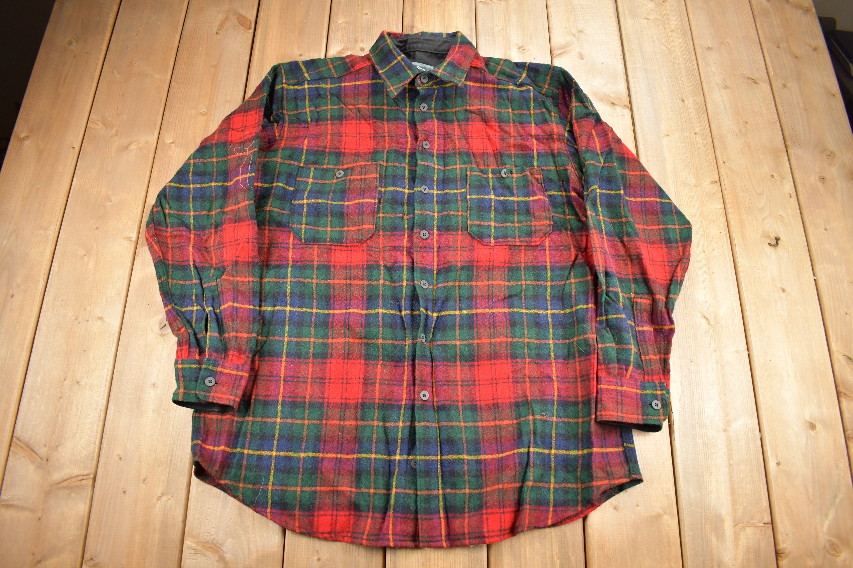 Vintage 1990s Woolrich Button Up Plaid Flannel Shirt