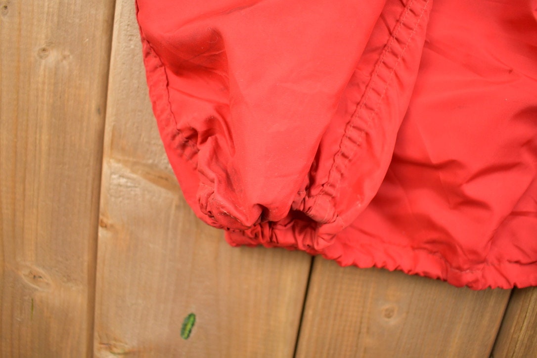 Vintage 1950s Russell Southern CO Red Snap Button Windbreaker Jacket
