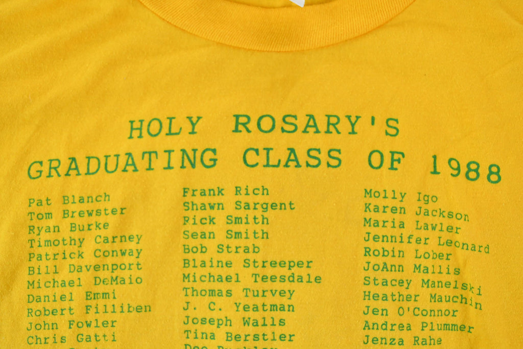 Vintage 1980s Holy Rosaries Class Of 1988 Single Stitch T-Shirt