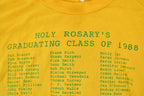 Vintage 1980s Holy Rosaries Class Of 1988 Single Stitch T-Shirt