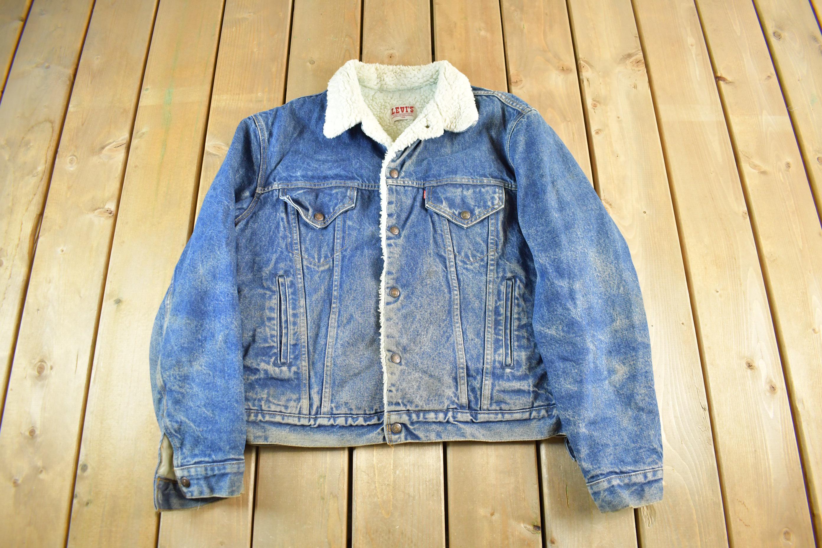 Vintage 1980s Levi's Sherpa Lined Denim Jean Jacket Men's Large
