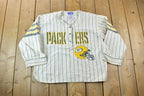 Vintage 1990s Green Bay Packers NFL Graphic Quarter Button T-Shirt