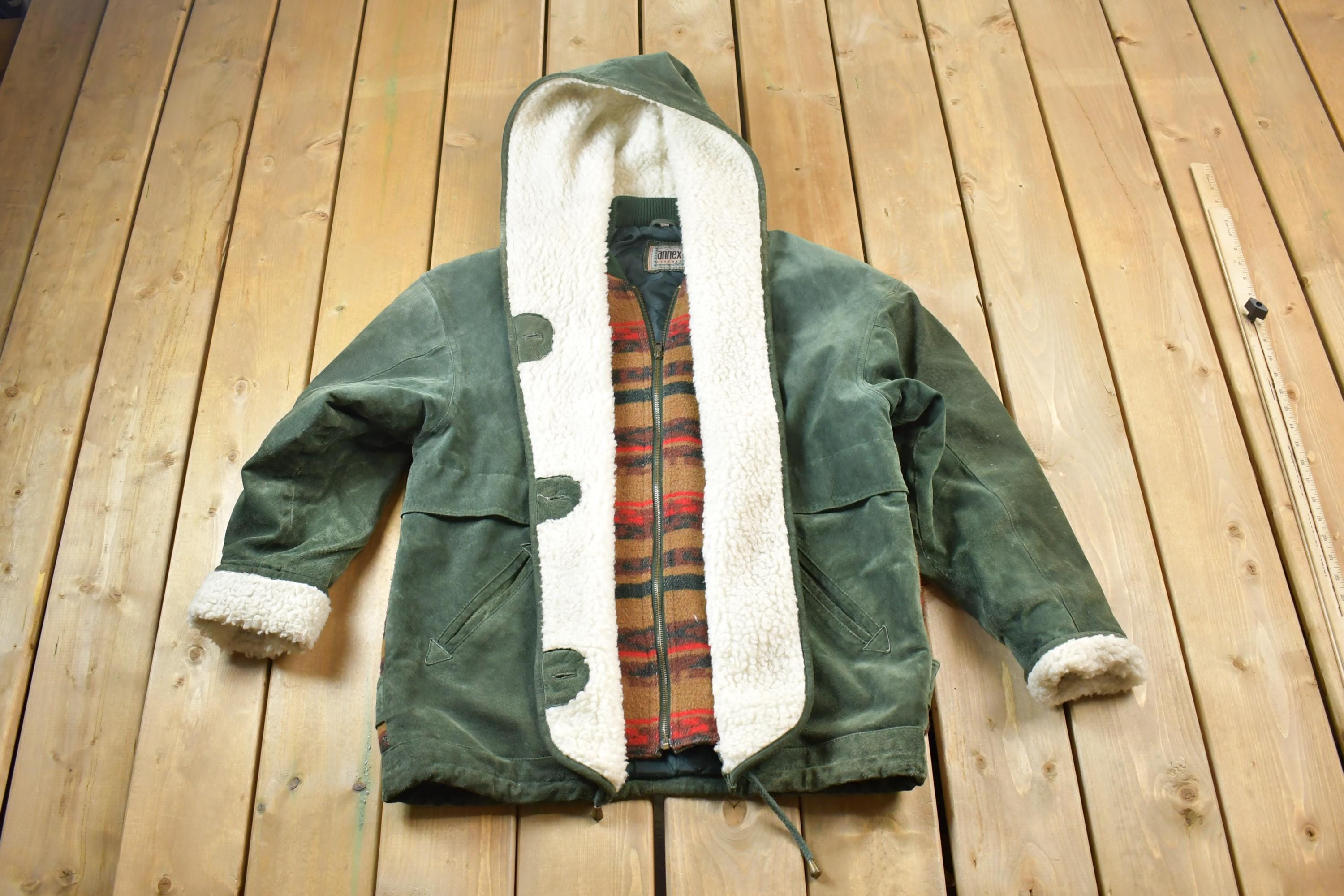 Vintage 1990s Annex Women's Full Length Leather Double Lined Coat