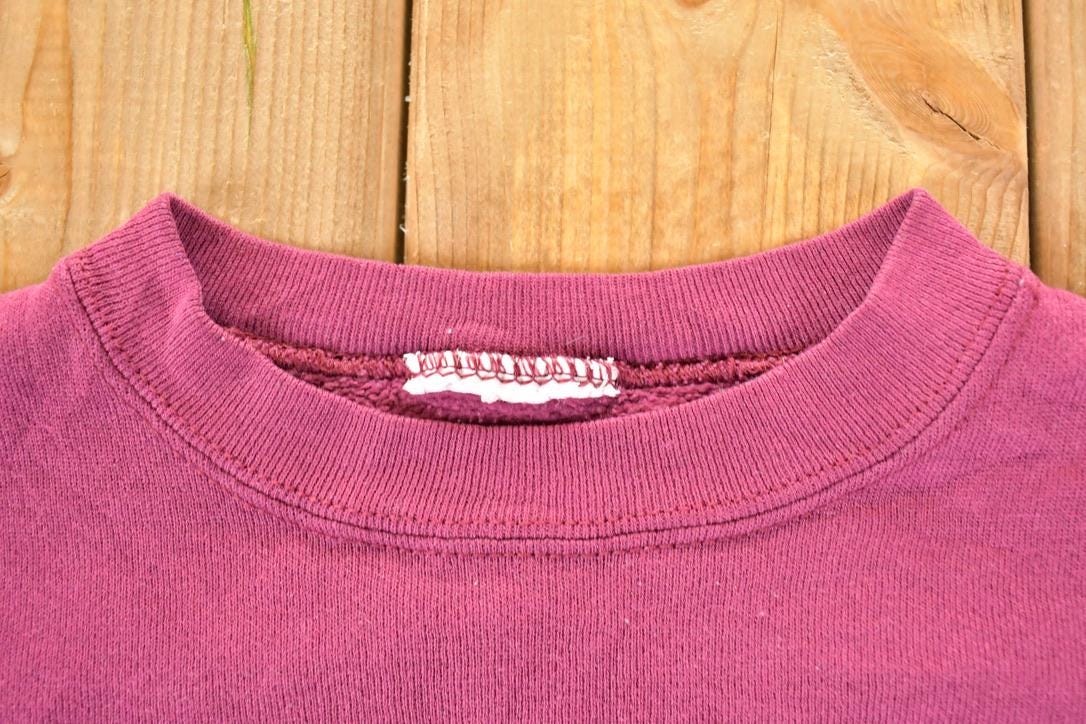 Vintage 1990s Aurora Community College Puppy Patchwork Crewneck Sweatshirt Men's XL