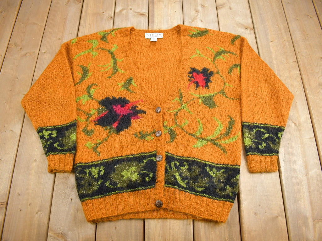 Vintage 1990s Michelle Stuart Studio Mohair Knit Cardigan Sweater